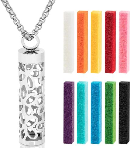 SHIDOW Essential Oil Necklace for Women, Aromatherapy Necklace Diffuser, Women's/Men's Fragrance Diffuser Pendant Birthday, Christmas and Valentine's Day Gifts (Black) in Saudi Arabia