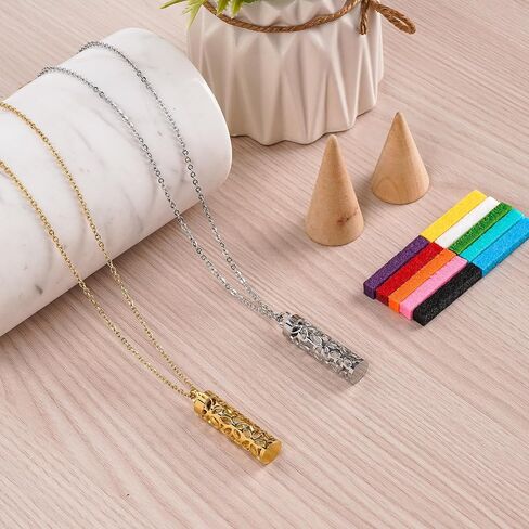 SHIDOW Essential Oil Necklace for Women, Aromatherapy Necklace Diffuser, Women's/Men's Fragrance Diffuser Pendant Birthday, Christmas and Valentine's Day Gifts (Black) in Saudi Arabia