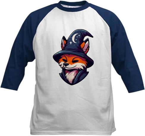 Cafepress Fox Wizard Magic Fantasy Kids Baseball T Shirt Kids Cotton Baseball Jersey ، 3/4 Raglan Sleeve Shirt in Saudi Arabia
