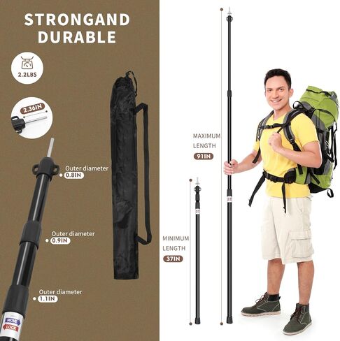 Tarp Poles, Telescoping Tent Poles, Ultra-Lightweight Portable Aluminum Sun Shade Poles That Extends Up to 7'6",Suitable for Camping, Tent, Awning, Beach Shelter(2 PCS) in Saudi Arabia