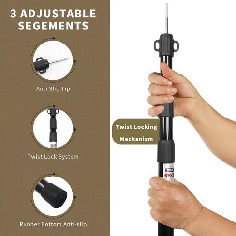 Tarp Poles, Telescoping Tent Poles, Ultra-Lightweight Portable Aluminum Sun Shade Poles That Extends Up to 7'6",Suitable for Camping, Tent, Awning, Beach Shelter(2 PCS) in Saudi Arabia