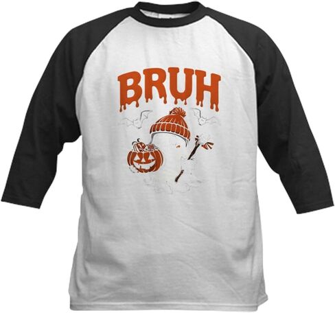 CafePress Bruh Boo Kids Baseball T Shirt Kids Cotton Baseball Jersey, 3/4 Raglan Sleeve Shirt in Saudi Arabia