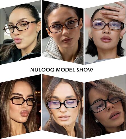 NuloOQ Retro Rectangle Glue Light Classes for Women Men Gen Square Class Frame Vintage Vintage Vintage in Kuwait