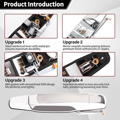 Upgrade Exterior Chrome Door Handle Fit For Chevy Chevrolet Silverado 1500 2500 3500 Tahoe Avalanche Suburban 07-13 For GMC Sierra Yukon XL 07-13 For Cadillac Escalade OE# 20828258 22738722 22738721 in Saudi Arabia