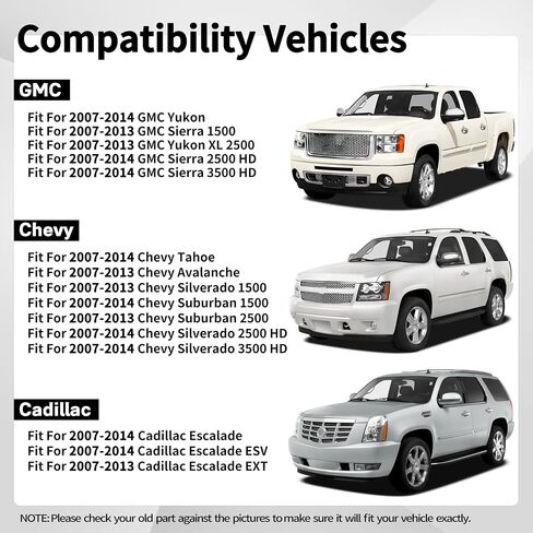 Upgrade Exterior Chrome Door Handle Fit For Chevy Chevrolet Silverado 1500 2500 3500 Tahoe Avalanche Suburban 07-13 For GMC Sierra Yukon XL 07-13 For Cadillac Escalade OE# 20828258 22738722 22738721 in Saudi Arabia