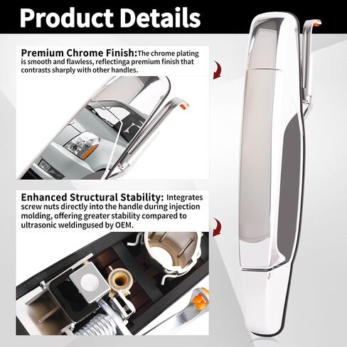 Upgrade Exterior Chrome Door Handle Fit For Chevy Chevrolet Silverado 1500 2500 3500 Tahoe Avalanche Suburban 07-13 For GMC Sierra Yukon XL 07-13 For Cadillac Escalade OE# 20828258 22738722 22738721 in Saudi Arabia