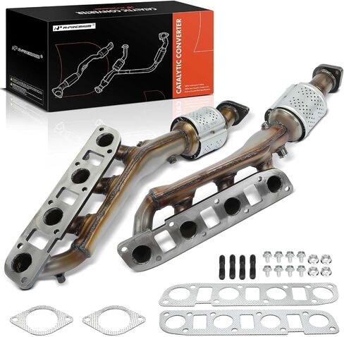 A-Premium Front Exhaust Manifold Catalytic Converter with Gasket Kit Direct-Fit Compatible with Nissan Armada NV2500 NV3500 TITAN XD 2017-2021, TITAN 2017-2020 & Infiniti QX80, 5.6L, E.P.A. Compliant in Saudi Arabia