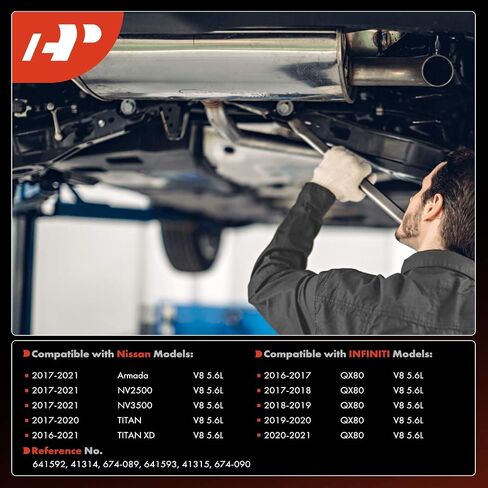 A-Premium Front Exhaust Manifold Catalytic Converter with Gasket Kit Direct-Fit Compatible with Nissan Armada NV2500 NV3500 TITAN XD 2017-2021, TITAN 2017-2020 & Infiniti QX80, 5.6L, E.P.A. Compliant in Saudi Arabia