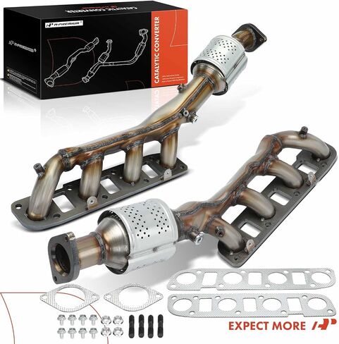 A-Premium Front Exhaust Manifold Catalytic Converter with Gasket Kit Direct-Fit Compatible with Nissan Armada NV2500 NV3500 TITAN XD 2017-2021, TITAN 2017-2020 & Infiniti QX80, 5.6L, E.P.A. Compliant in Saudi Arabia