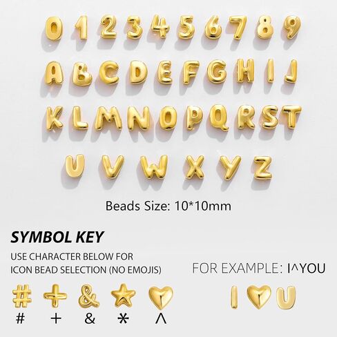SLOONG Custom Name Beads Necklace for Women, 3D Letter Pendant 18K Gold Plated Dainty Initial Personalized Necklaces Gift for Mom Mother Girlfriend Initial Alphabet A-Z in Kuwait