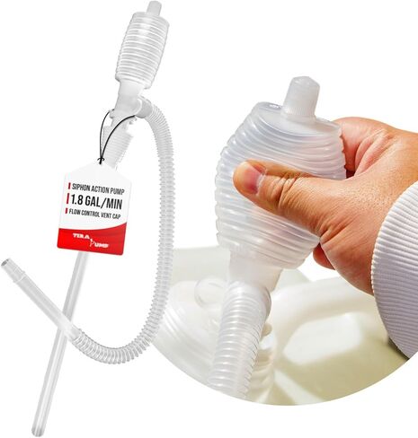 TERA PUMP Automatic Nozzle Fuel Transfer Pump, Hand Control Nozzle, Extendable Intake, 49.2 inch Outtake Hose, 2.5 GPM in Kuwait