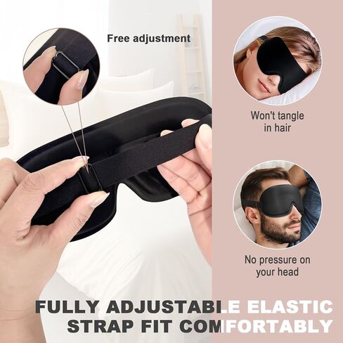 3D Sleep Mask for Side Sleepers - Light Blocking, Soft Breathable with Adjustable Strap for Travel, Sleep, Nap (Pink) in Saudi Arabia