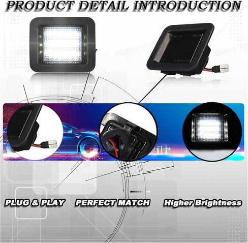 LED License Plate Light for 2015-2022 Ford F150 & 2017-2022 F150 Raptor - White Tag Lamp Assembly (2-Pack) | Direct Replacement, Plug & Play in Saudi Arabia