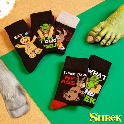 SHREK MEN'S SOCKS - حزمة من 5 جوارب العجل للرجال المراهقين عمل ناعم التنفس الرياضة غير رسمية - الحجم 6-12 الهدايا رجال in Kuwait
