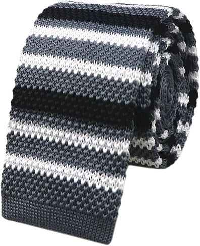 Men's Skinny Knit Tie Smart Casual Knitted Necktie Flat-end Sock Ties in Saudi Arabia