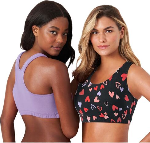 Comfort Choice Women's Plus Size Wireless Sport Bra 2-Pack in Saudi Arabia