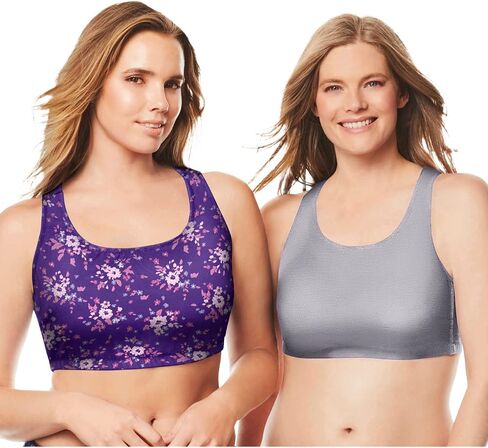 Comfort Choice Women's Plus Size Wireless Sport Bra 2-Pack in Saudi Arabia