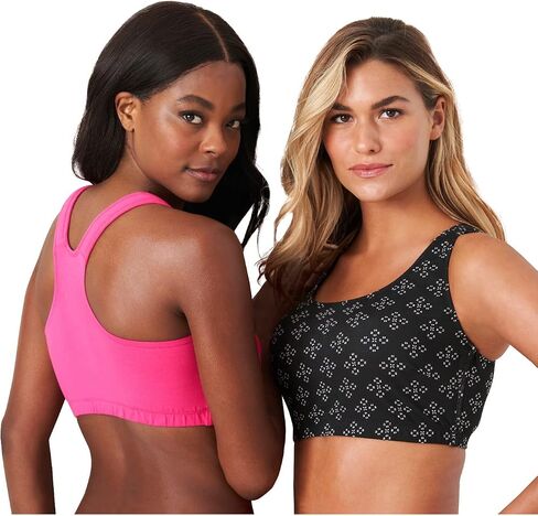Comfort Choice Women's Plus Size Wireless Sport Bra 2-Pack in Saudi Arabia