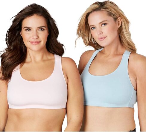 Comfort Choice Women's Plus Size Wireless Sport Bra 2-Pack in Saudi Arabia