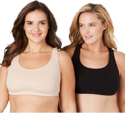Comfort Choice Women's Plus Size Wireless Sport Bra 2-Pack in Saudi Arabia