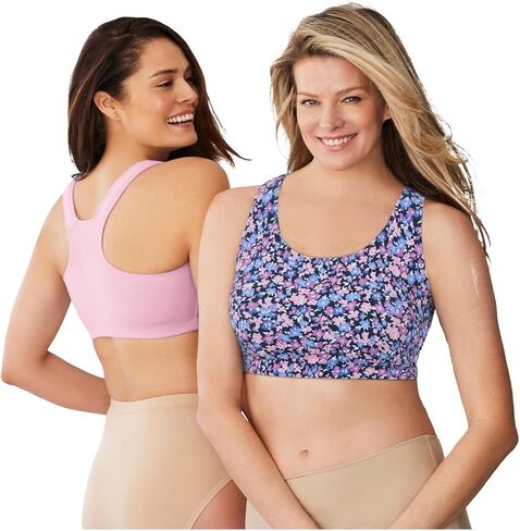Comfort Choice Women's Plus Size Wireless Sport Bra 2-Pack in Saudi Arabia
