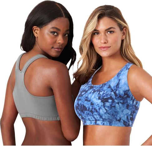Comfort Choice Women's Plus Size Wireless Sport Bra 2-Pack in Saudi Arabia