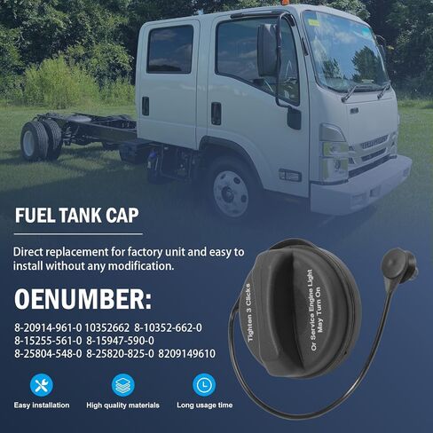غطاء الغاز متوافق مع ISUZU NPR/NPR-HD 2004-2009 2012-2019 غطاء حشو خزان الوقود 8-20914-961-0 10352662 8209149610 in Kuwait