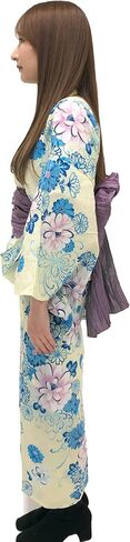 Dita ENSHU Traditional Cotton Women's Yukata Robe (japanese casual kimono) Easy Wearing (Yukata, Obi, Koshihimo) set3 in Saudi Arabia