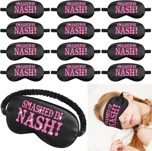 12 Pcs Nashville Bachelorette Party Favors Bride Sleep Mask Silk Eye Mask for Women Cowgirl Bachelorette Party Decorations Smashed in Nash for Western Bridal Shower Wedding Birthday Nash Gift in Saudi Arabia