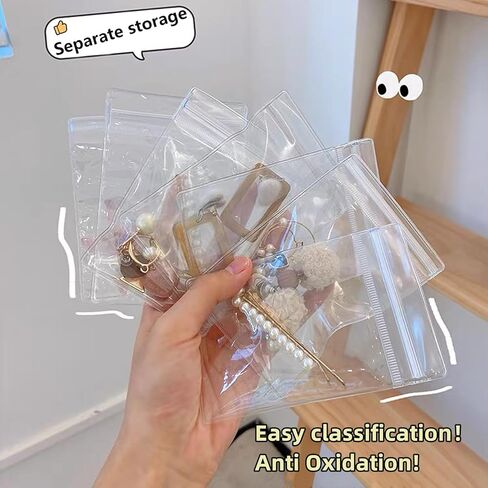 AVELIO PVC Rings Storage Bags Clear Jewelry Pouches small Zipper Bags Anti Oxidizing for Storage Jewelry Packing Bags (1.57x2.36 in_Small Ring Bags_100PCS) in Kuwait