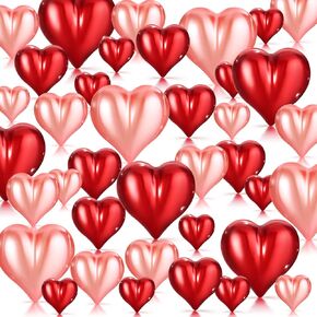 MTLEE 120 PCS Pearls of Heart Shaped for Vase Filler Heart Ornament for Floating Candles Centerpiece for Valentine's Day Wedding Dinning Table, 14/20/30 mm（No Water Gel (Red,Cute Style) in Kuwait