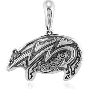 American West Jewelry Sterling Silver Earth Spirit Bear Pendant Enhancer in Kuwait