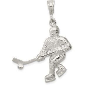 Solid 925 Sterling Silver Hockey Player Charm in Saudi Arabia