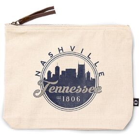Lantern Press Nashville, Tennessee, Skyline Seal (Blue), 100% Cotton Zipper Pouch, Travel Accessory, Go Bag in Kuwait