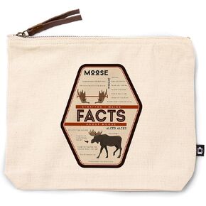Lantern Press Stratton, Maine, Facts About Moose, 100% Cotton Zipper Pouch, Travel Accessory, Go Bag in Kuwait