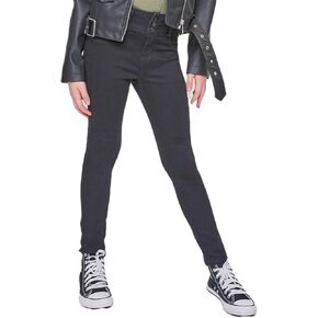 YMI Jeans Girls 3 Button Essential Skinny Jeans with Faux Front Pockets, Light Blue Rips, 14 in Saudi Arabia