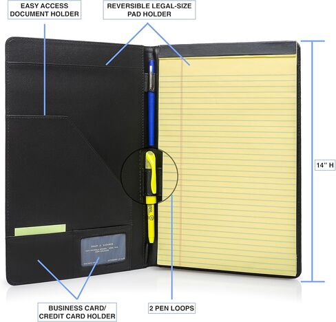 Padfolio، 8.5 × 14 بوصة بالحجم القانوني الكامل، مجلد محفظة مقابلة العمل in Kuwait