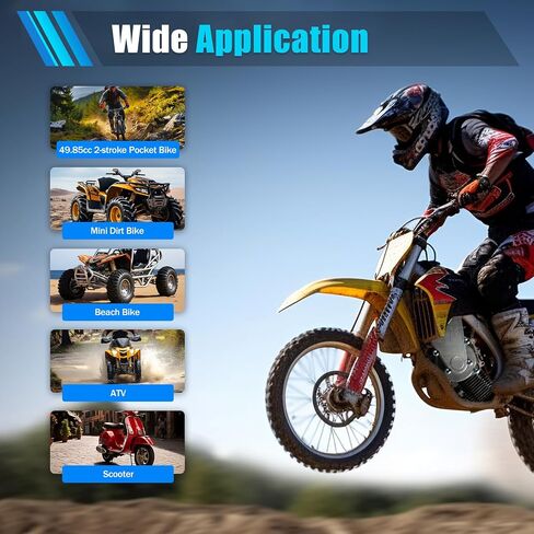 49cc 2 Stroke Gas Scooter Engine Bicycle Engine Kit Single Cylinder Motorized Bike Engine Motor Scooter Kit Air-Cooled Engine Motor Kit Throttle Cable Grip for Vapor Scooter Hand Pull Start in Saudi Arabia