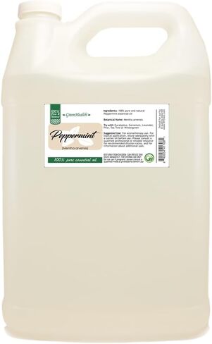 GreenHealth Japanese Peppermint Essential Oil - 128 fl oz (1 Gallon) - 100% Pure & Natural Mentha Arvensis Oil - Bulk Size for Diffusers, Cleaning, Candles, Aromatherapy & DIY Use in Saudi Arabia