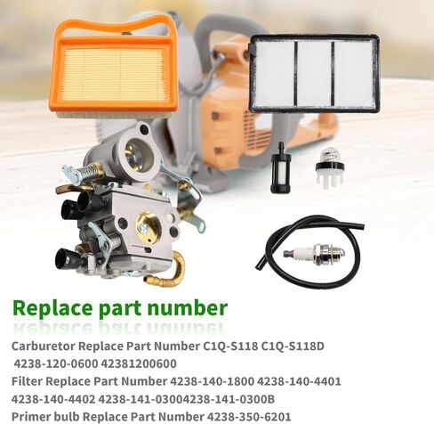 المكربن المتوافقة مع TS410 TS410Z TS420 TS420Z قطع الخرسانة C1Q-S118 C1Q-S118D CARB 4238-120-0600 42381200600 مع قابس شرارة مرشح الوقود in Kuwait