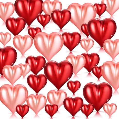 MTLEE 120 PCS Pearls of Heart Shaped for Vase Filler Heart Ornament for Floating Candles Centerpiece for Valentine's Day Wedding Dinning Table, 14/20/30 mm（No Water Gel (Red,Cute Style) in Kuwait