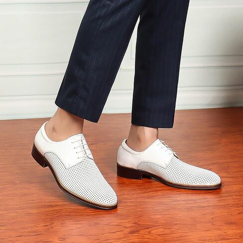 Men's Business Casual Leather Shoes Breathable Cowhide Professional Wedding Formal Office Comfort Non-Slip Sole in Saudi Arabia