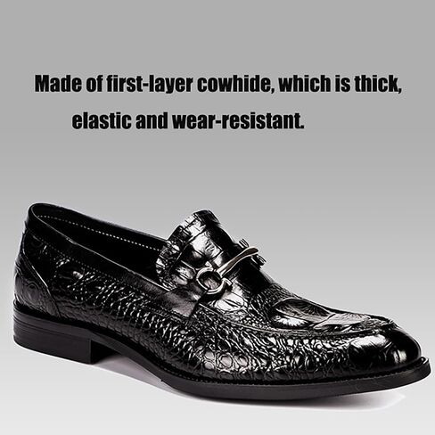 Men's Dress Shoes Business Casual Leather Shoes with Embossing, Non-Slip Rubber Sole for Office Meetings, Weddings and Professional Events in Saudi Arabia