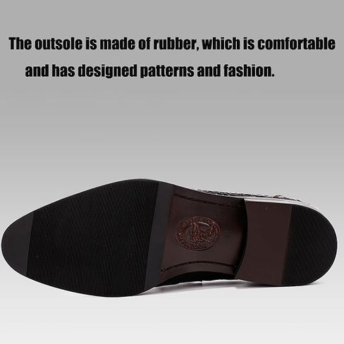 Men's Dress Shoes Business Casual Leather Shoes with Embossing, Non-Slip Rubber Sole for Office Meetings, Weddings and Professional Events in Saudi Arabia