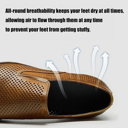 Men's Breathable Leather Casual Dress Shoes for Business Formal and Office Wear with Cushioned Rubber Sole in Saudi Arabia