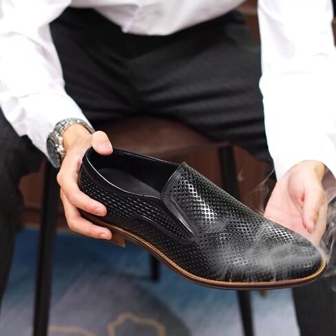 Men's Breathable Leather Casual Dress Shoes for Business Formal and Office Wear with Cushioned Rubber Sole in Saudi Arabia