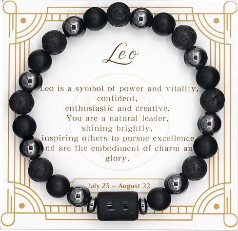 Zodiac Sign Bracelet for Men & Women – Matte Lava Hematite Stone Beads, 12 Constellation Lucky Charm Jewelry for Positive Energy & Protection Against Bad Luck in Saudi Arabia