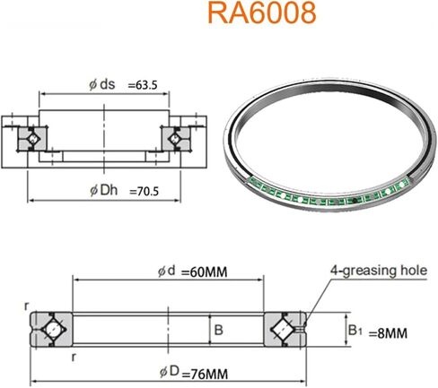 1PCs Cross-Roller RING RA6008 RA6008UU RA6008UUC0 RA6008UUCC0 نوع حلقة خارجية قابلة للفصل لتحل محل المحمل (RA6008UUC0) in Kuwait
