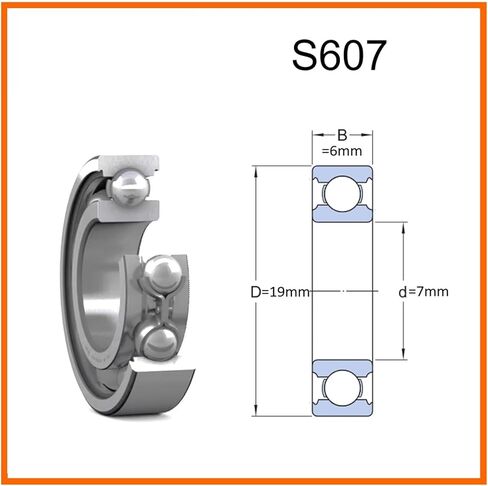 الفولاذ المقاوم للصدأ مصغرة كرة الأخدود العميق تحمل S607 607 607zz 607-2z 607-2rs لاستبدال الطابعة ثلاثية الأبعاد (10pcs) in Kuwait