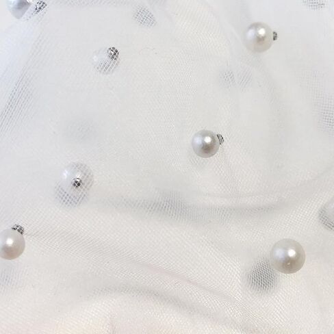 CORIRESHA Women's Chic Pearls Top Long Sleeve Crewneck Sheer Mesh Bodysuit Clubwear in Saudi Arabia